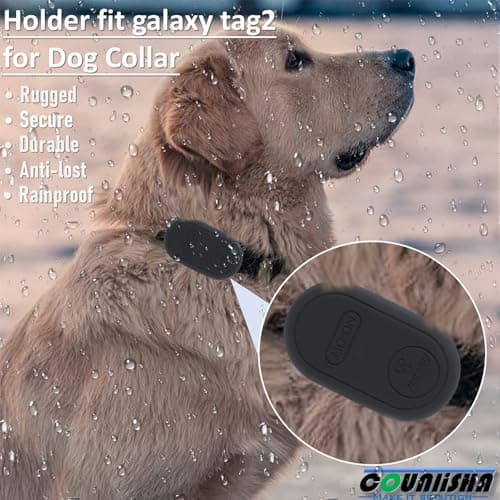 Counlisha Silicone Holder for Galaxy smarttag2 for Dog Collar, Slim Rubber Cover for pet Accessories, Secure case for Samsung tag 2 (2023) Tracker for cat,Bag,2 Pack — view 3