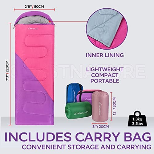 Clostnature Camping Lightweight Sleeping Bag for Adults and Kids, Compact — view 5
