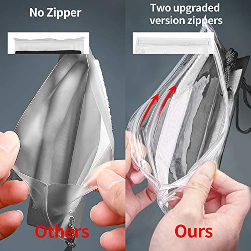 Garegce Clear Waterproof Pouch Bag, [4 Pack] Waterproof Bags Large Size Set, Waterproof Case Dry Bag for Beach/Swim/Boating/Kayaking/Hiking/Protect Phone/Camera/Cash/Document - Black — view 4