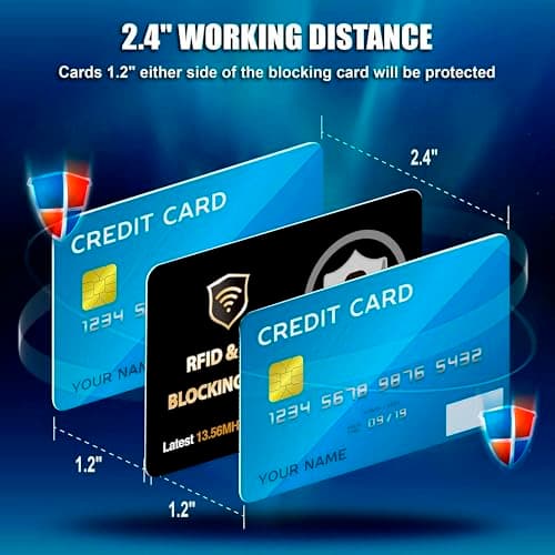 DevTech IT RFID Blocking Cards, 5 Pack Contactless/NFC Bank Card Protectors for Wallets and Purses, Black Finish — view 4