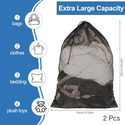 2 Pcs Mesh Laundry Bags, 70×90cm Large Net Laundry Bag for Washing Machine — view 2