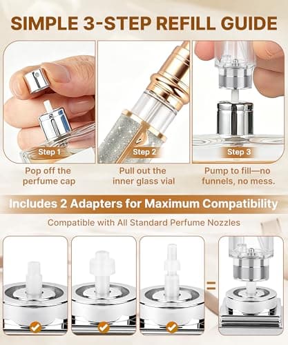 SVIFETEX PA06 5ml travel perfume atomisers refillable bottle, Glitter Gold — view 3