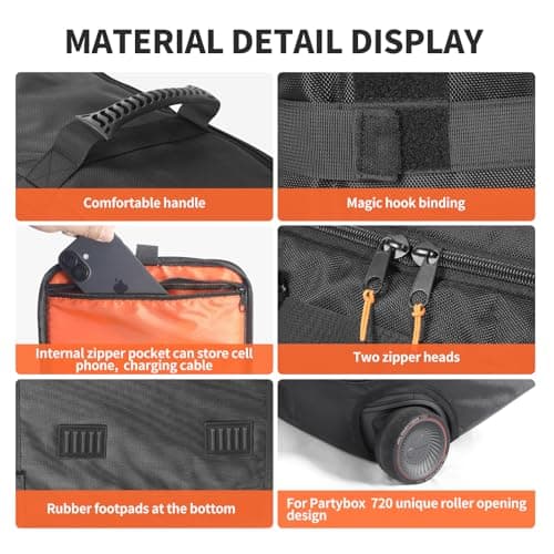 YUULNMOP Portable Speaker Case Carrying Bag Compatible with JBL PartyBox 720, Speaker Dust Cover Scratch Resistant Protective Case Sleeve,Portable Travel Bag for Easy Transport and Storage — view 4