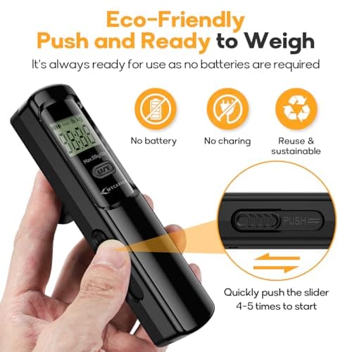 MYCARBON Luggage Scale Battery-Free, Electronic Portable Digital Weight Scale 110lb/50kg With Tare Function Lightweigh for Travel Suitcase Weigher — view 3