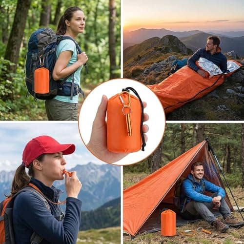 Reyuvidep Emergency Survival Sleeping Bag, Reusable Bivvy Bag for Outdoor Camping, Hiking — view 6