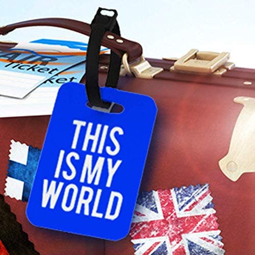 Personalised with Your own Text/Image/Any Name Themed PU Leather Luggage Tag (Gold) — view 2