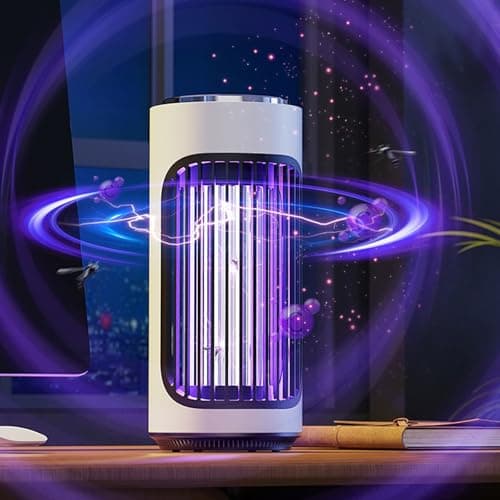 Fly Zapper, Portable Bug Zapper Lamp, Fly Trap Mosquito Killer Outdoor Indoor, Hanging Mosquito Catcher Waterproof for Home and Travel Garden Patio Backyard (White-1) — view 2