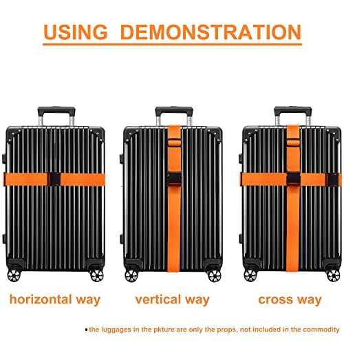 Chelmon - Luggage Straps for Suitcases TSA Approved (4 Units), Orange Color — view 5