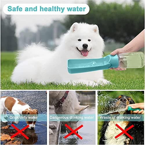 Emwel Foldable Dog Water Bottles - 550ml Water Feeder Leak Proof Portable Puppy Water Dispenser with Drinking Feeder for Pets Outdoor Walking, Hiking, Travel — view 6