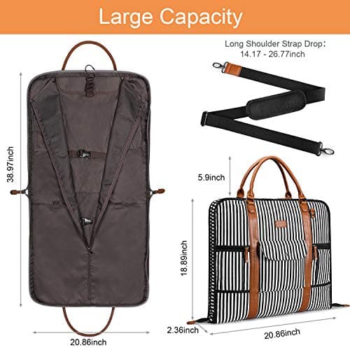 S-ZONE Suit Carry-on Garment Bag Suit Carrier for Men and Women Suit Bag for Travel or Business Trip with Adjustable Shoulder Strap — view 5