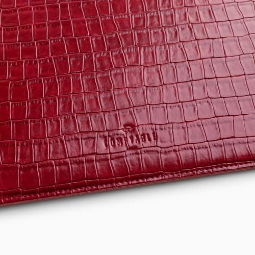Comfyable 13 Inch Croc-Embossed Faux Leather Laptop Sleeve, Compatible with 13" MacBook Air M5 2026, MacBook Neo & MacBook Pro M2 2022, Slim Computer Case, Wine Red — view 4