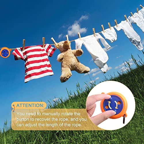 Retractable Washing Line, 8M Portable Retractable Travel Cloth Line, Laundry Rope, Camping Washing Anti Winding Line Clothes Airer Hanger For Travel Holiday Outdoor Indoor — view 6