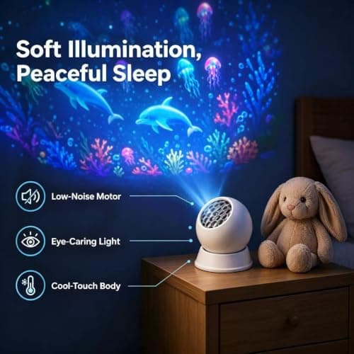 Dynamic Rotating LED Projector Light, Kids Ocean Night Light Projector — view 6