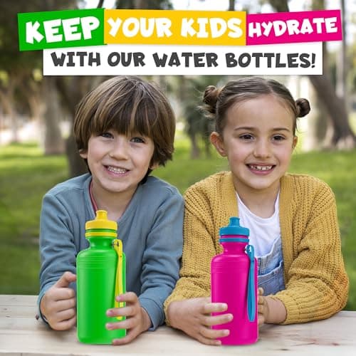 Kids Water Bottles Bulk Pack 12 x 532ml - Plastic School Drinks Bottles — view 6