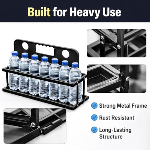 AI SPORTS Foldable Water Bottle Carrier for 10 Bottles – Heavy Duty Sports Bottle Holder with Handle – Team Hydration Rack for Football, Cricket, Rugby, Training & Match Day — view 4