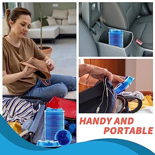 TonJin 25Pack Disposable Sick Bags for Car Travel, 1000ml Blue High Density Leak Resistant & Portable Travel Sickness Vomit Bags with Snap for Pregnant Women Car Bus or Aircraft — view 6