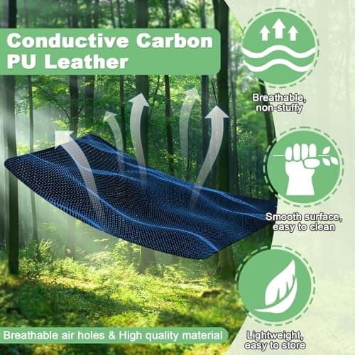 Grounding Mat for Bed,PU Leather Grounding Mattress Cover 27"x78" with Outlet Tester,Adapter,Cord — view 2