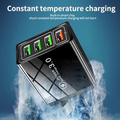OLYGEE Magvolt Pro Phone Charger, Mag Volt Pro Phone Charger, 4-Port Wall Fast Charger with Intelligent Temperature Control, Multi-Protection System for All Phones (Black*2) — view 6