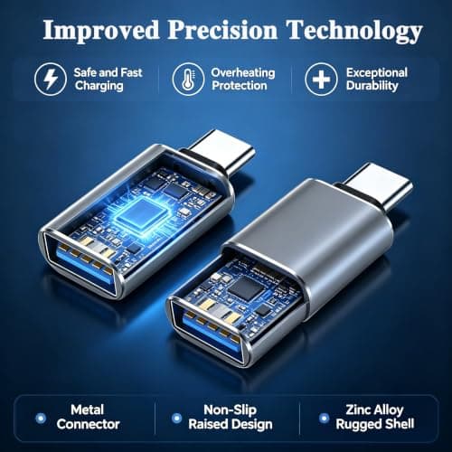 6 Pack-5Gbp USB C to USB Adapter(3Pack)&USB to USB C Adapter(3Pack)-3Color — view 5