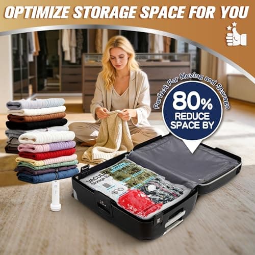 STORAGE MASTER Vacuum Storage Bags, Space Saver Bags 80% More Storage Space, with Electric Pump (12, Combo) — view 4