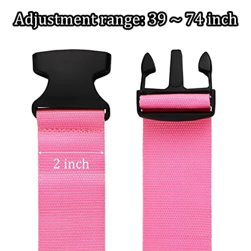 Luggage Suitcase Straps Set, Travel Accessories Thickened Luggage Belt with Quick Release Buckle, Adjustable Black Travel Luggage Straps for Suitcase Baggage (Pink, 2 PCS Set),(DBD001) — view 6