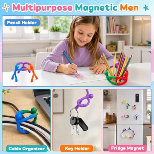 12 Pcs Magnetic Men Fidget Toys for Kids, Magnet Travel Toys with Metal Box — view 5
