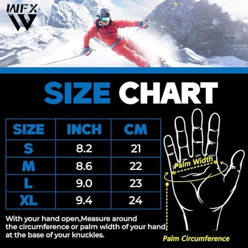 WFX Thermal Ski Gloves for Men & Women, Windproof Winter Gloves With Touchscreen Fingertips, Anti-Slip Thermal Insulated Snow Glove's for Skiing, Snowboarding & Outdoor Sports (X-Large) — view 6
