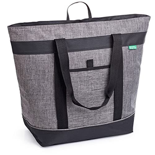 Jumbo Insulated Cooler Bag, Heavy Duty Soft Insulated Grocery Bag, Charcoal