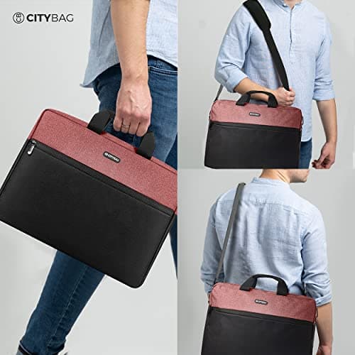 CB CITY BAG Laptop Bag Computer Bag Handbag for Documents - 15.6 Inch Laptop Case with Shoulder Strap - Work Bag for Men & Women - Carrying Sleeve for Tablets & Laptops (Purple) — view 2
