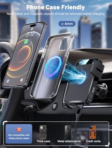MOKPR Wireless Car Charger, 15W Car Phone Holder Wireless Charger — view 4