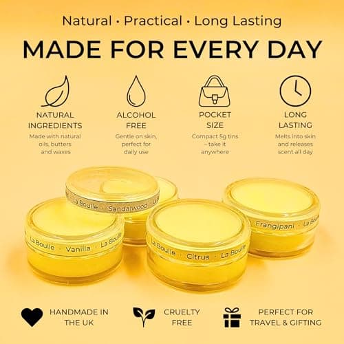 Solid Perfume Mini Balms – Pocket Size Solid Fragrance – Handmade Travel Perfume – 5g (Discovery Set – 4 Scents) — view 5