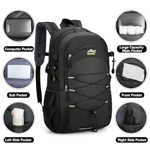 Besrina 40L Hiking Backpack, Water-Resistant Travel Reflective Rucksack — view 5