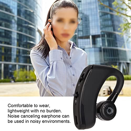 V9 Bluetooth Earpiece, Single Wireless Ear Hook Earphone, 14 Hours Talktime, Noise Cancelling Bluetooth Headset for Sports Driving Business — view 2