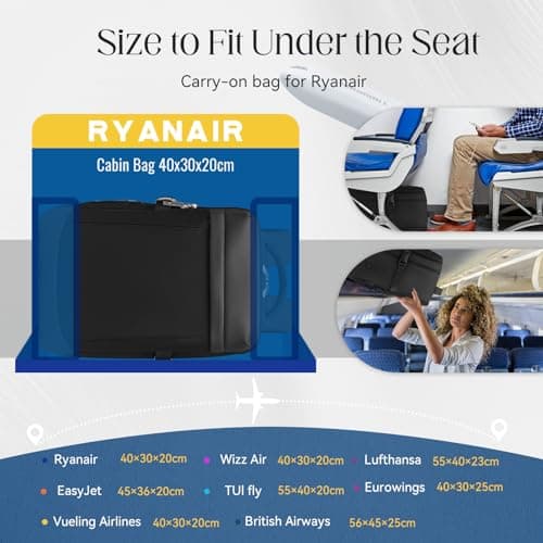 Xkdoai for Ryanair Cabin Bags 40x30x20 24L Underseat Backpack Hand Luggage — view 2