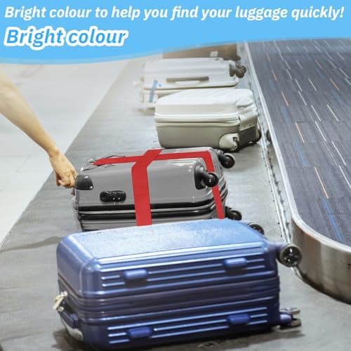 2Pcs Suitcase Straps Set, Adjustable Suitcase Straps, Heavy Duty Luggage Straps with Quick Release Buckle, Travel Accessories Thickened Luggage Belt for Suitcase Baggage — view 5