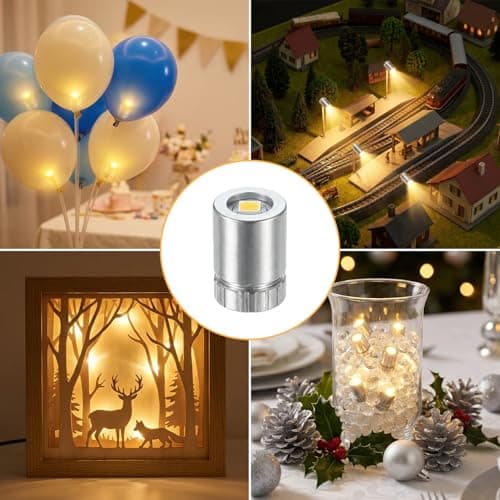 WANGWUXINSHENG 20 Pack Mini LED Fairy Lights, Battery Operated Warm White Metal Mini Lights, for Doll House Decoration Wedding Party DIY Crafts Terrarium Micro Landscape (Metallic Silver) — view 6