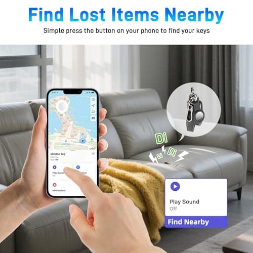 2 Pack Air Tracker Tag, Item Finder Bluetooth Smart Tracker Tags Works with Apple Find My App (iOS Only),Tracker for Keys,Luggage,Bags,Wallets — view 4