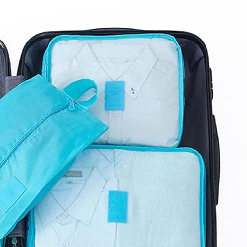 7 Set Packing Cubes water proof Dirt Resistant Oxford Cloth Luggage Packing Organizers for Travel (Sky Blue) — view 2