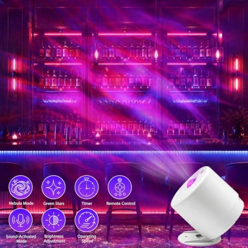 LED Star & Galaxy Projector with Remote Control, Adjustable Speed & Brightness Night Light, Aurora Lights for Adult Party Decoration — view 4