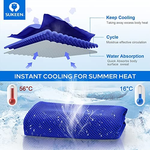 Sukeen [4 Pack Cooling Towel (40"x12"),Ice Towel,Soft Breathable Chilly Towel,Microfiber Towel for Yoga,Sport,Running,Gym,Workout,Camping,Fitness,Workout & More Activities — view 3