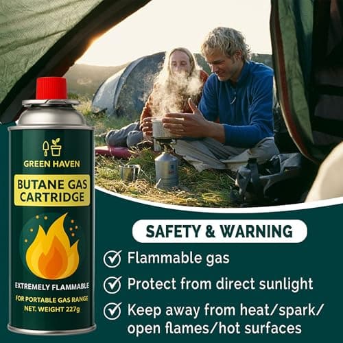 Green Haven Butane Gas Cartridge | Butane Propane Mix 4 Pack - EN417 Screw — view 6