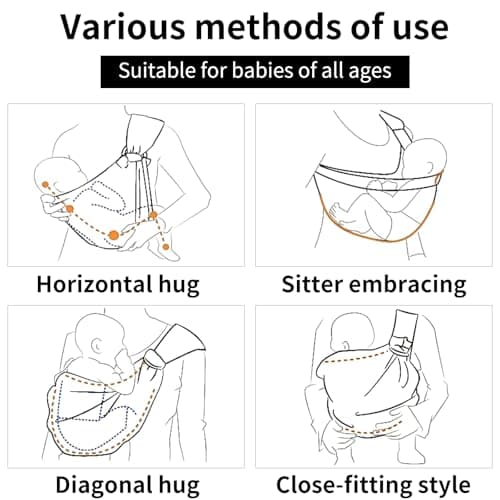 Toddler Carrier Sling Baby Carrier Newborn Baby Sling Carrier Baby Carriers from Newborn Baby Wrap Carrier Toddler Sling with Extra Wide Cozy Strap, Safety Adjustable Ergonomic Toddler Carrier — view 4