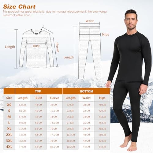 Thermal Underwear Mens Set Mens Thermals Top Bottoms Long Sleeve Long Johns — view 6