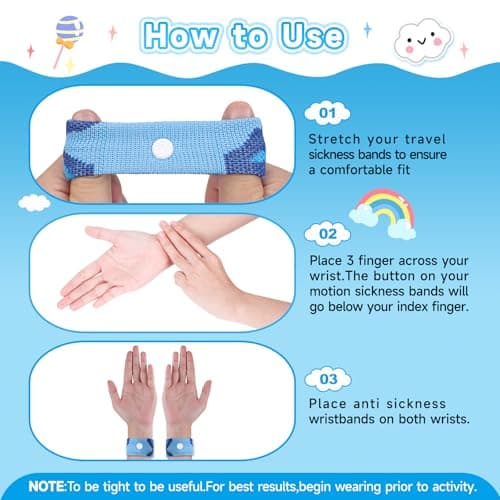MEIYYJ Travel Sickness Bands Cruise Accessories Must Haves Sickness Bands for Children Gifts for Sea Sickness Wristbands Travel Sickness Kids Wristbands Cruise & Sea Travel Essentials-Camo Blue/Blue — view 5