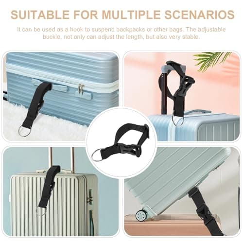 HYTROVE 2pcs Adjustable Travel Luggage Straps with Metal Spring Buckle Elastic Backpack Buckle Replacement for Suitcase and Hand Luggage Portable Multi-use Carrying Straps for Travel — view 3