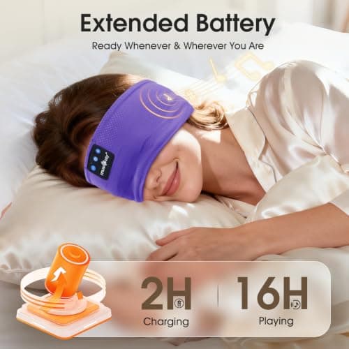MUSICOZY Sleep Headphones Headband for Side Sleepers Cool & Breathable Mesh — view 3