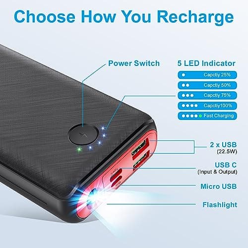 Power Bank 27000mAh 22.5W Fast Charging USB C Portable Charger — view 4