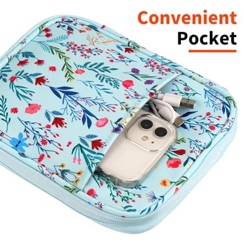 HoYiXi Universal Sleeve Bag for 6-6.8 inch E-Book Reader Compatible with 6.8" Kindle Paperwhite 2025-2012/6" All-new Kindle/Kobo/PocketBook,6" EReader With Anti-Drop Protective Cover,flower 2 — view 6