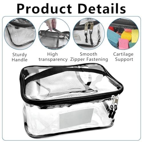 6pcs XL Clear Toy Storage Bags with Handles, Zipper Mesh Storage Bag, Black — view 3