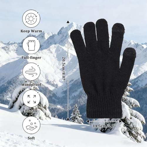 LXEASYGO 6 Pairs Winter Unisex Thermal Gloves Touch Screen Knitted Warm Magic Gloves for Outdoor Skiing Walking Running — view 4
